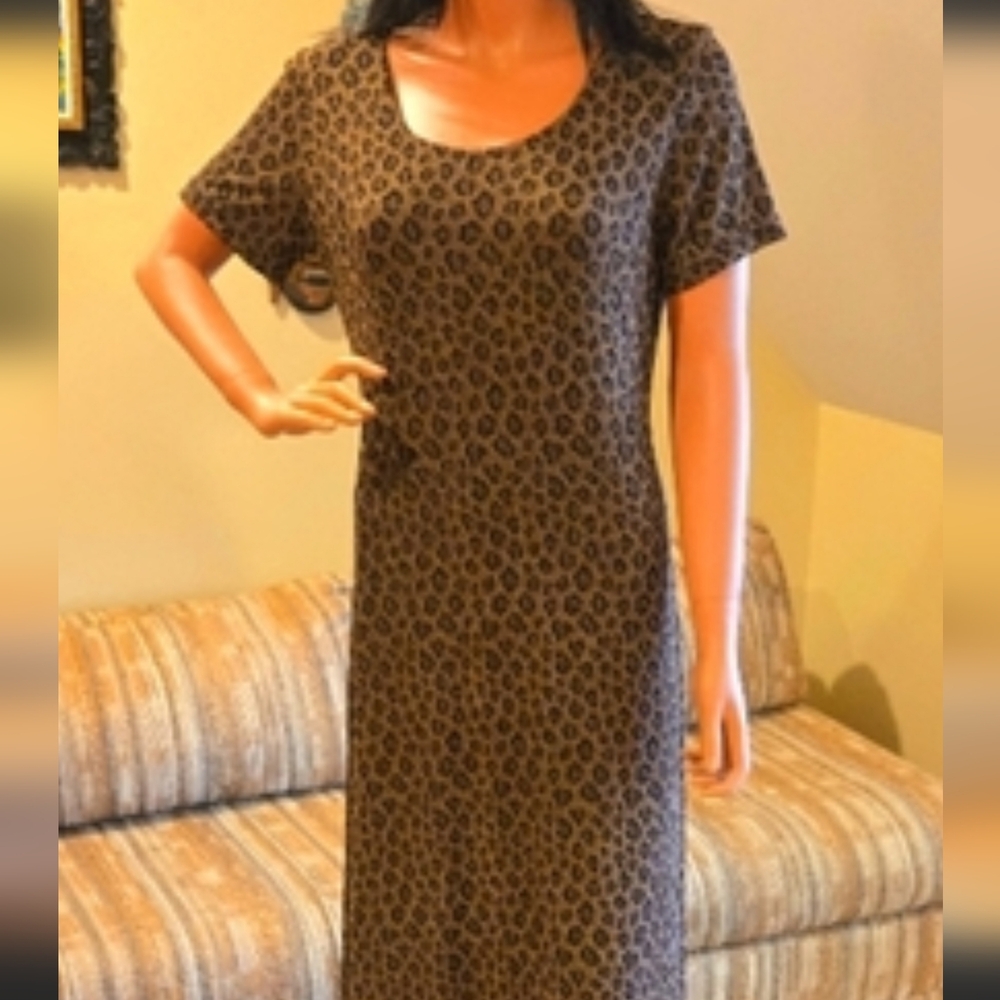 Stretchy 2-Piece Leopard Print Maxi Dress